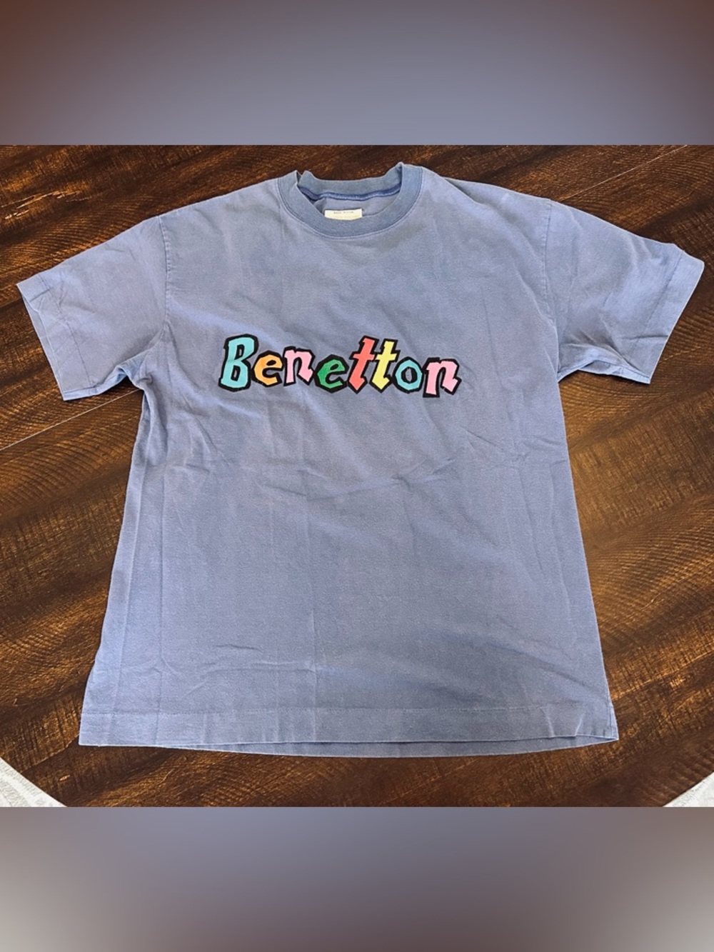 Vintage United Colors of Benetton Spell Out Single Stitch USA T-shirt-Medium